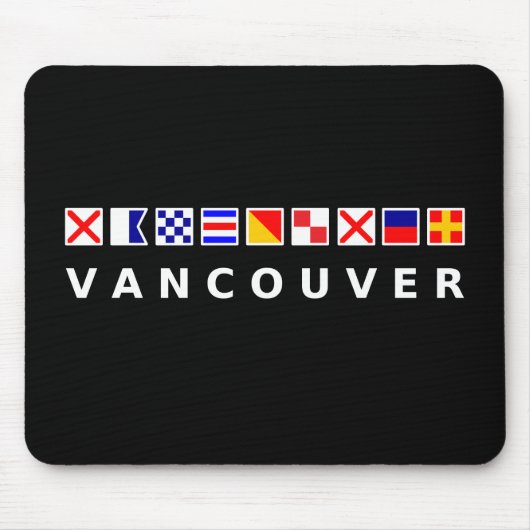 Vancouver Canada Nautic Sailing Flags Dunkle Farbe Mousepad (Vorne)