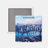 Vancouver Canada Panorama View Magnet (Vorderseite/Rückseite)