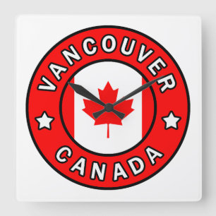 Vancouver Canada Quadratische Wanduhr