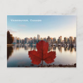 Vancouver Canada Red Maple Leaf Skyline Postcard Postkarte (Vorderseite)