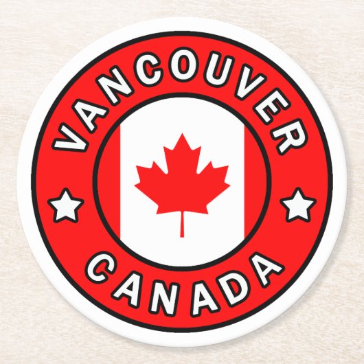 Vancouver Canada Runder Pappuntersetzer (Vorderseite)