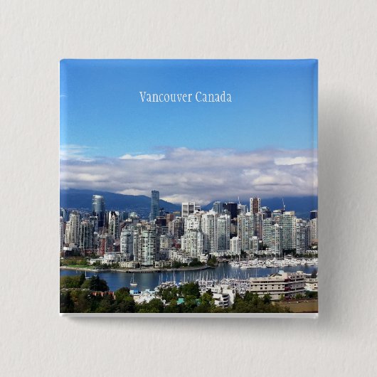 Vancouver Canada Skyline Button (Vorderseite)