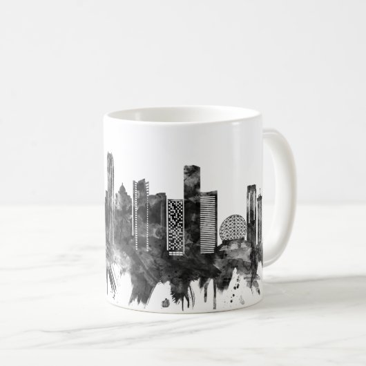 Vancouver Canada Skyline BW Kaffeetasse (VorderseiteRechts)