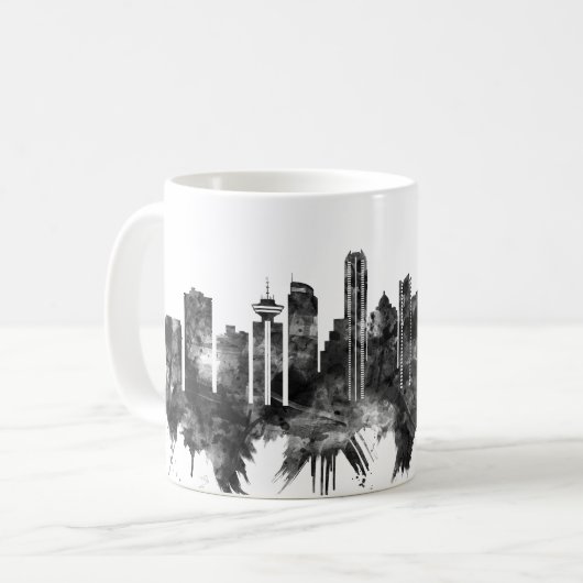 Vancouver Canada Skyline BW Kaffeetasse (Vorderseite Links)