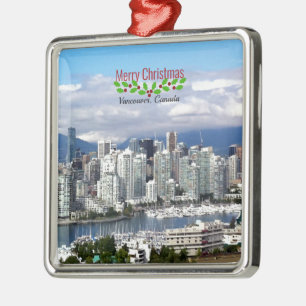 Vancouver Canada Skyline, Frohe Weihnachten, Ornament Aus Metall