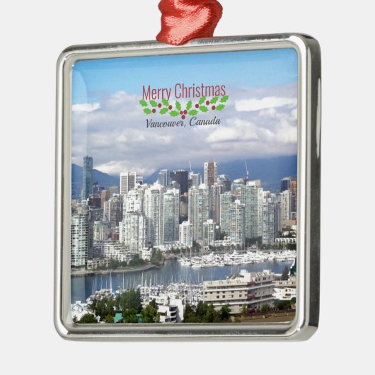 Vancouver Canada Skyline, Frohe Weihnachten, Ornament Aus Metall (Links)