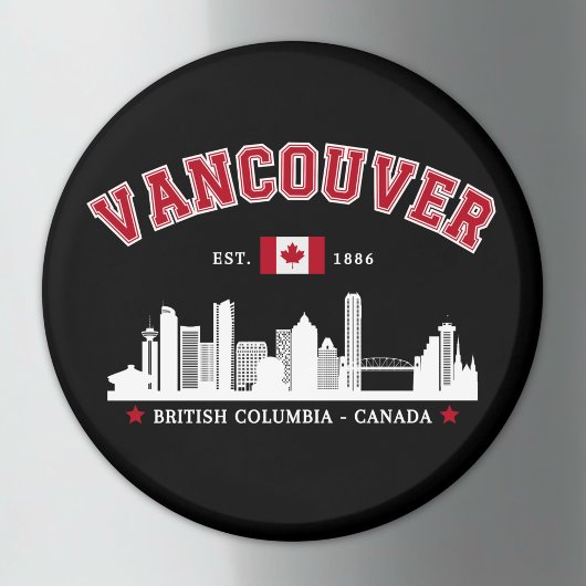 Vancouver Canada Skyline | Iconic City Design Magnet