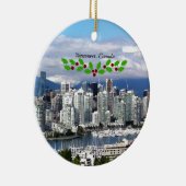Vancouver Canada Skyline mit Weihnachtslieder Keramik Ornament (Rechts)