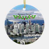 Vancouver Canada Skyline mit Weihnachtslieder Keramik Ornament (Vorne)