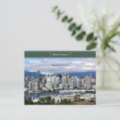 Vancouver Canada Skyline Postkarte (Stehend Vorderseite)