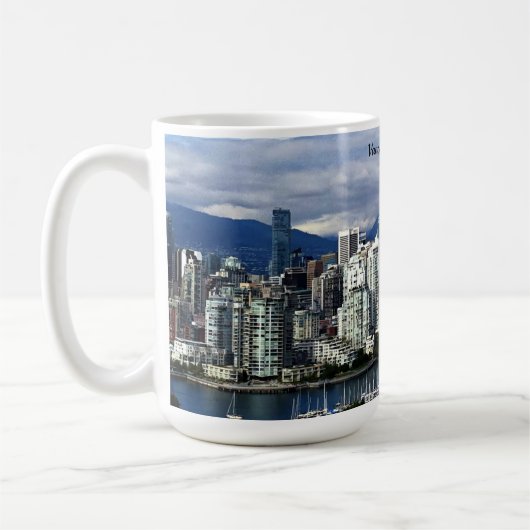 Vancouver, Canada skyline Square Kaffeetasse (Links)