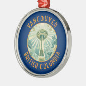Vancouver Canada Space Needle Retro gestört Ornament Aus Metall (Links)
