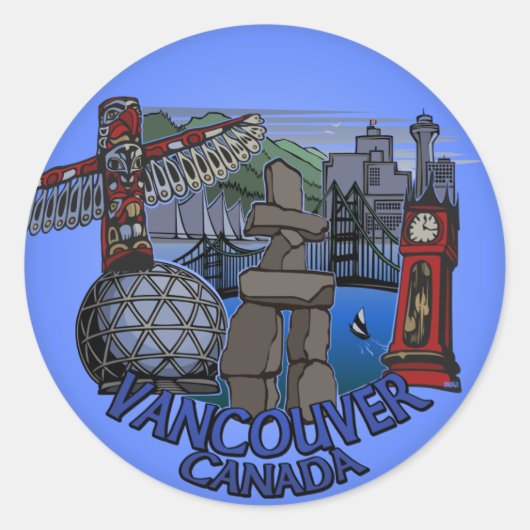 Vancouver Canada Stickers Sehenswürdigkeit Souveni (Vorderseite)