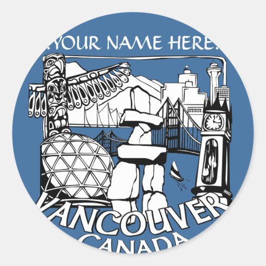 Vancouver Canada Stickers Totem Pole Sehenswürdigk (Vorderseite)
