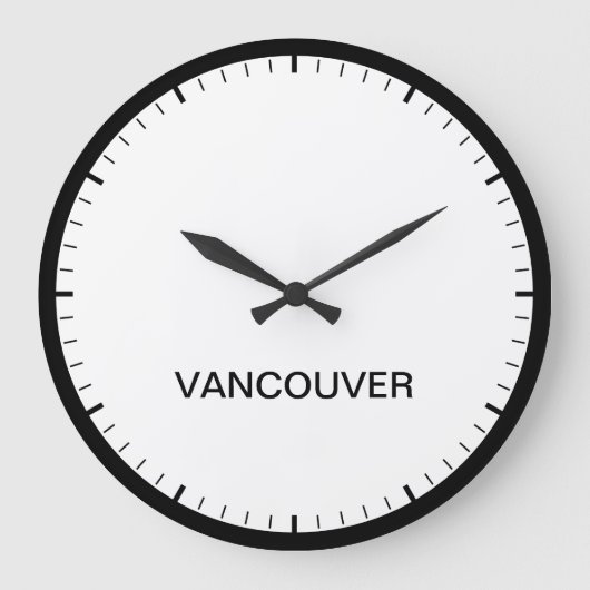 Vancouver Canada Time Zone Newsroom-Uhr Große Wanduhr (Vorderseite)