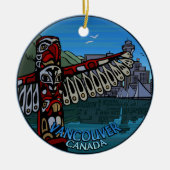 Vancouver Canada Totem Pole Souvenirs Keramikornament (Vorne)