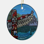 Vancouver Canada Totem Pole Souvenirs Keramikornament (Links)