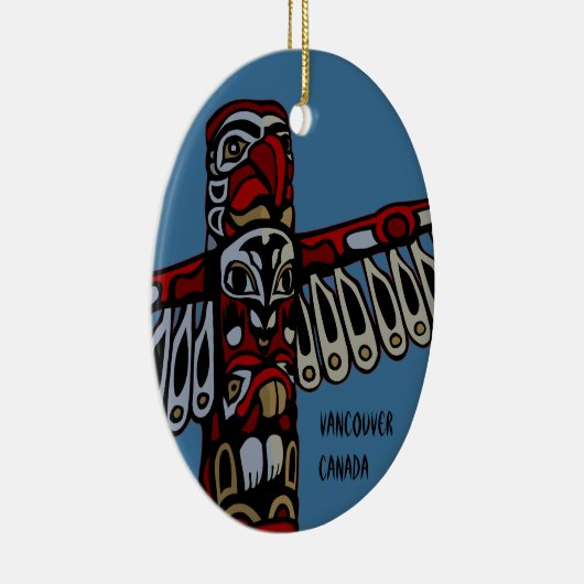 Vancouver Canada Totem Pole Souvenirs Keramikornament (Rechts)