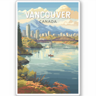 Vancouver Canada Travel Art Vintag Aufkleber