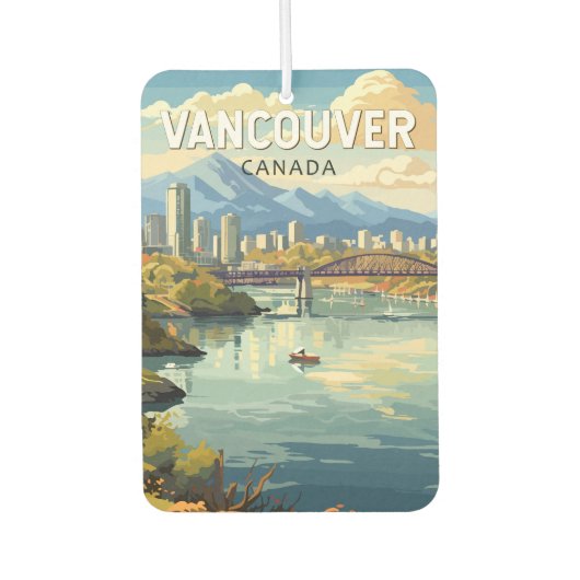 Vancouver Canada Travel Art Vintag Autolufterfrischer (Vorderseite)