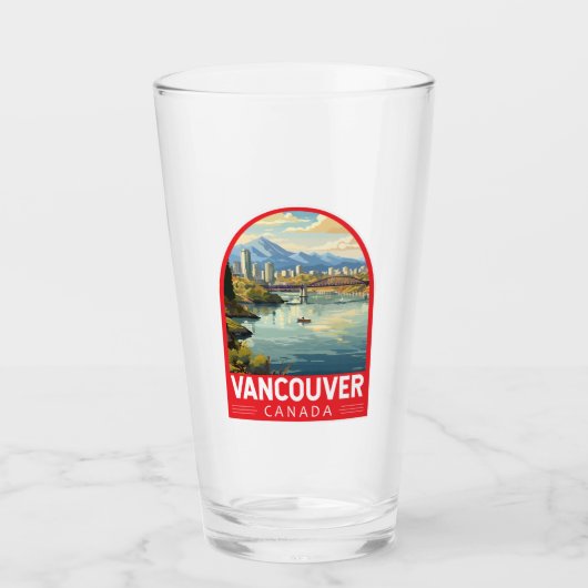 Vancouver Canada Travel Art Vintag Glas (Vorderseite)