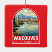 Vancouver Canada Travel Art Vintag Keramikornament (Rückseite)