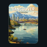 Vancouver Canada Travel Art Vintag Magnet<br><div class="desc">Vancouver Retro Vektor Vouver Reise Design. Vancouver,  ein belebter Seehafen an der Westküste von British Columbia,  gehört zu den dichtesten und ethnisch vielfältigsten Städten Kanadas.</div>