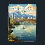 Vancouver Canada Travel Art Vintag Magnet<br><div class="desc">Vancouver Retro Vektor Vouver Reise Design. Vancouver,  ein belebter Seehafen an der Westküste von British Columbia,  gehört zu den dichtesten und ethnisch vielfältigsten Städten Kanadas.</div>
