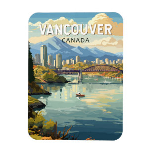 Vancouver Canada Travel Art Vintag Magnet