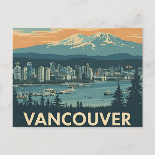 Vancouver Canada Travel Art Vintag Postkarte