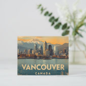 Vancouver Canada Travel Art Vintag Postkarte (Stehend Vorderseite)