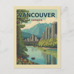 Vancouver Canada Travel Art Vintag Postkarte