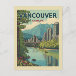 Vancouver Canada Travel Art Vintag Postkarte
