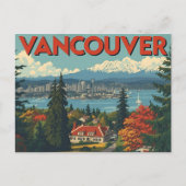 Vancouver Canada Travel Art Vintag Postkarte (Vorderseite)
