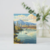 Vancouver Canada Travel Art Vintag Postkarte (Stehend Vorderseite)