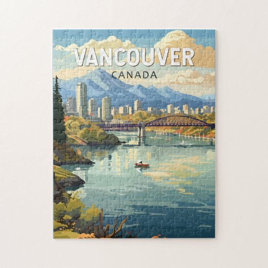 Vancouver Canada Travel Art Vintag Puzzle (Vertikal)