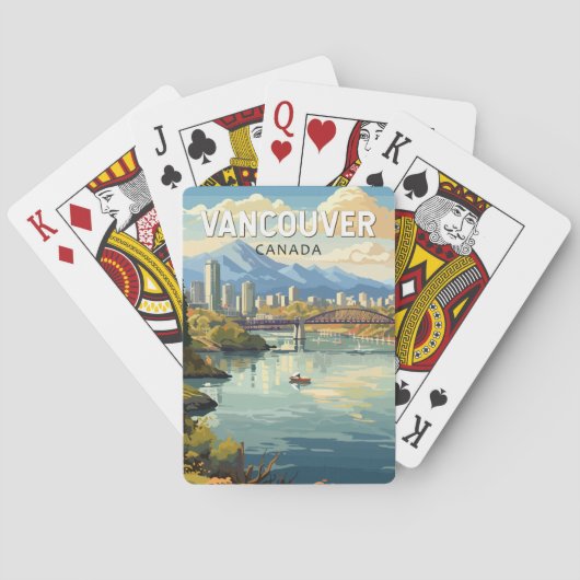 Vancouver Canada Travel Art Vintag Spielkarten (Rückseite)