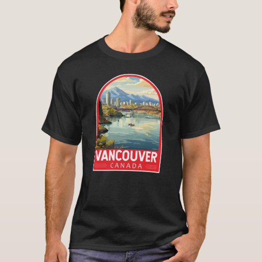 Vancouver Canada Travel Art Vintag T-Shirt (Vorderseite)