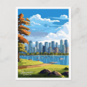 Vancouver Canada Travel Vintage Illustration Postkarte (Vorderseite)