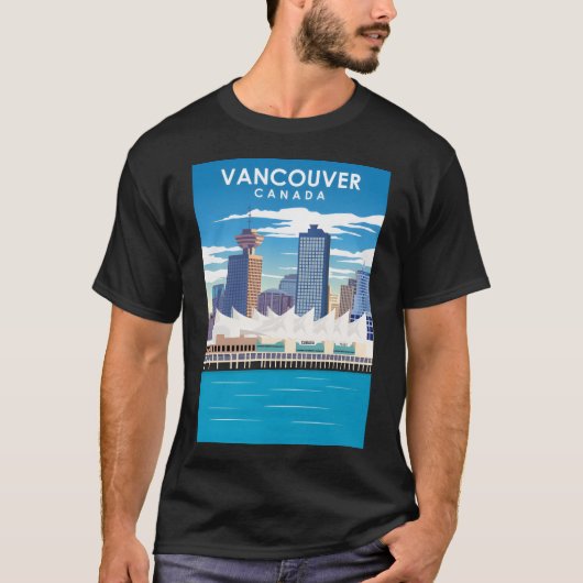 Vancouver Canada Vintag Minimal Travel Poster T-Shirt (Vorderseite)