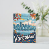 Vancouver Canada Vintag Retro Travel Illustration Postkarte (Stehend Vorderseite)