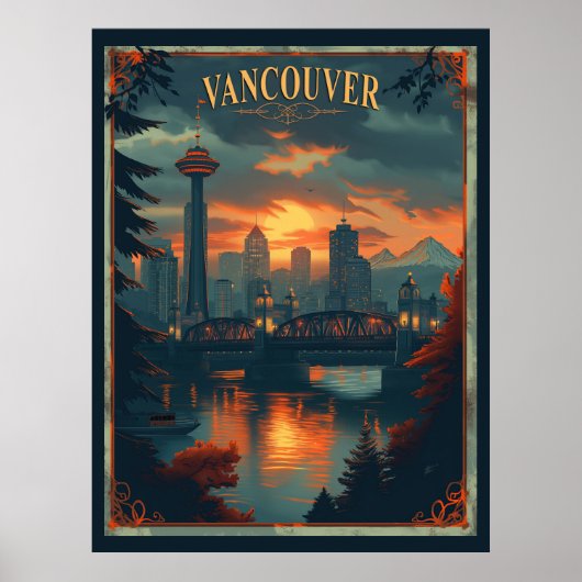 Vancouver, Canada Vintage Travel Poster (Vorne)