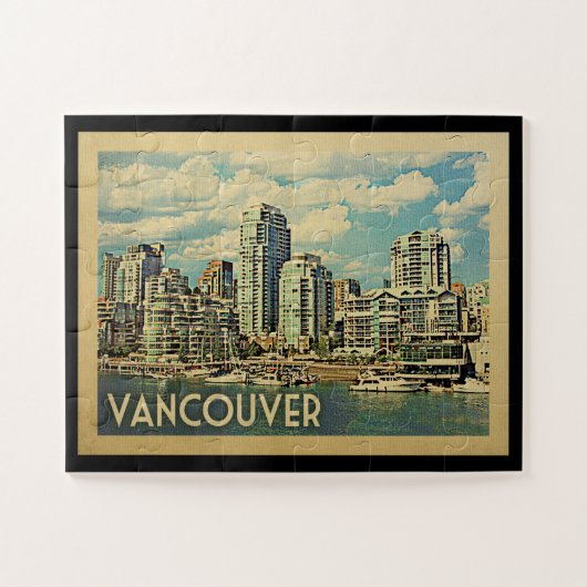 Vancouver Canada Vintage Travel Puzzle (Horizontal)