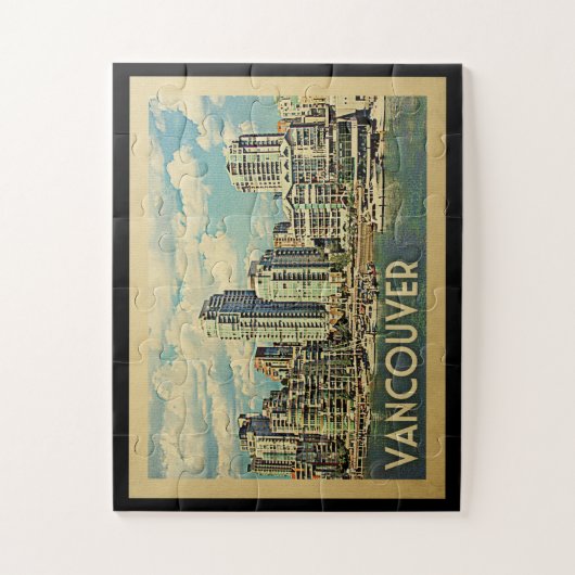 Vancouver Canada Vintage Travel Puzzle (Vertikal)