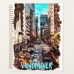 Vancouver Canada Vintage Travel Skyline Planer