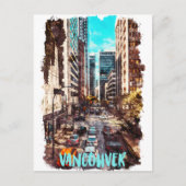 Vancouver Canada Vintage Travel Skyline Postkarte (Vorderseite)