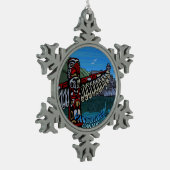 Vancouver Canada Weihnachtsschmuck Personalisiert Schneeflocken Zinn-Ornament (Links)