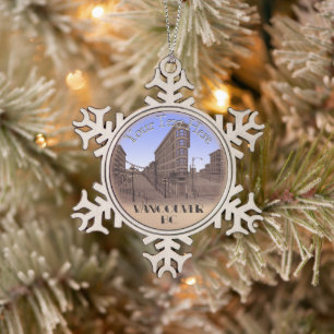 Vancouver Canada Weihnachtsschmuck Personalisiert Schneeflocken Zinn-Ornament