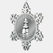 Vancouver Canada Weihnachtsschmuck Personalisiert Schneeflocken Zinn-Ornament (Rechts)