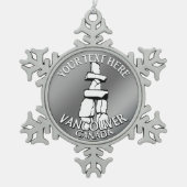 Vancouver Canada Weihnachtsschmuck Personalisiert Schneeflocken Zinn-Ornament (Vorderseite)